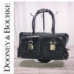 Vintage Dooney & Bourke Monogrammed Canvas Handbag